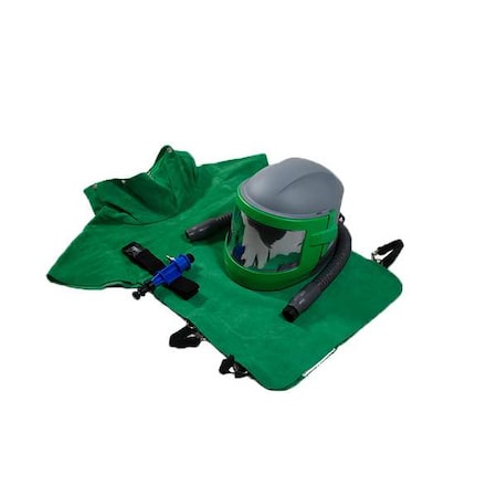 Blast Helmet, Green/Gray/Black, RPB Nova 3 - Cool Air Tube, XL Leather Cape, Nova 3 MPN:NV3-703-53