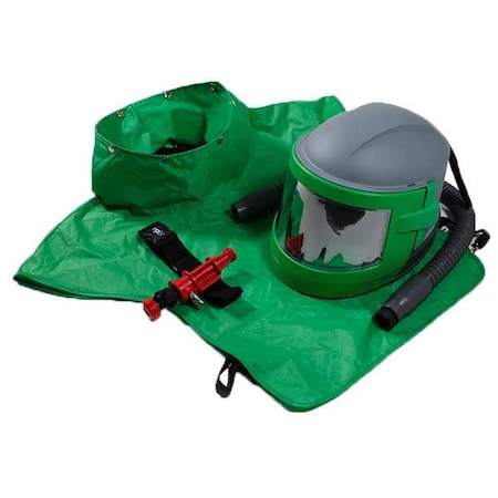 Blast Helmet, Green/Gray/Black, RPB Nova 3 - Hot Air Tube, Nylon Cape, Nova 3 MPN:NV3-704-50