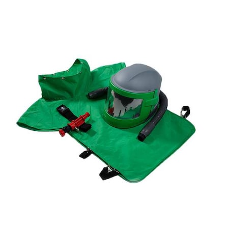 Blast Helmet, Green/Gray/Black, RPB Nova 3 - Hot Air Tube, XL Nylon Cape, Nova 3 MPN:NV3-704-51