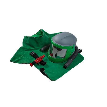 Blast Helmet, Green/Gray/Black, RPB Nova 3 - Hot Air Tube, Leather Cape, Nova 3 MPN:NV3-704-52