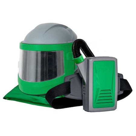 Blast Helmet, Green/Gray/Black, RPB Nova 3, includes NV3-750 Respirator Cape, 04-831 Breathing Tube, 03-801 PX5 Air Assembly, Nova 3 MPN:NV3-708-50