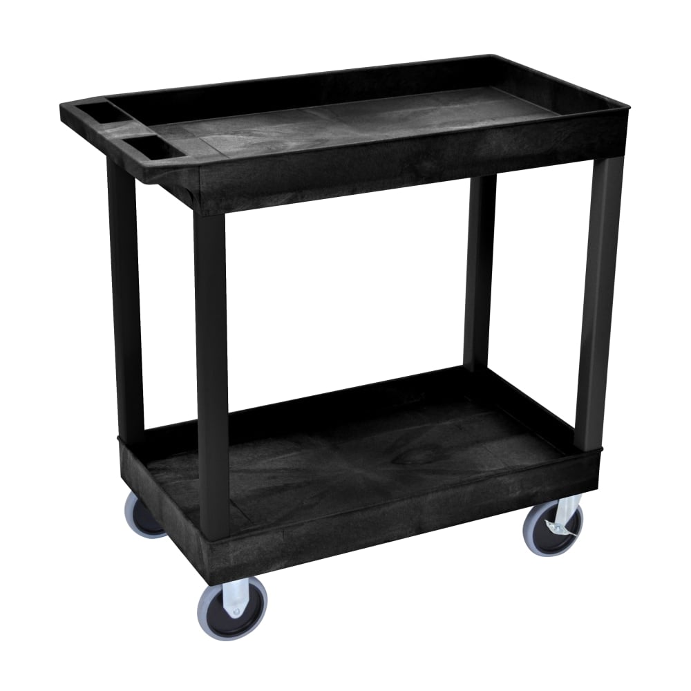 Luxor E-Series 2-Shelf Tub Cart, 35 1/4inH x 32inW x 18inD, Black MPN:EC11HD-B