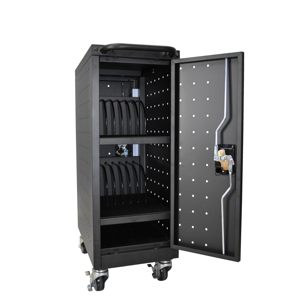 Luxor LLTM16-B-V2 16-Capacity Tablet/Laptop Charging Cart, 34?H x 12?W x 23 1/4?D, Black MPN:LLTM16-B-V2