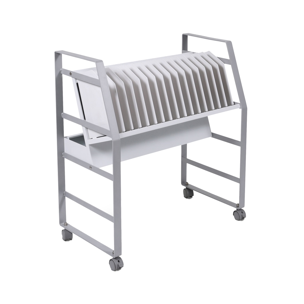 Luxor 16-Tablet Open Charging Cart, 30inH x 27inW x 14-3/4inD, Gray/White MPN:LOTM16