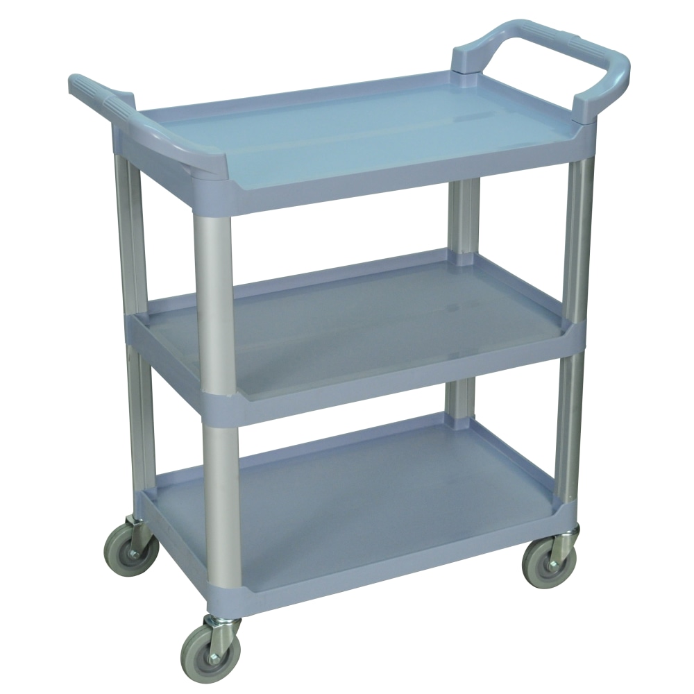 Luxor 3-Shelf Serving Cart, 36 3/4inH x 33 1/2inW x 16 3/4inD, Gray MPN:SC12-G