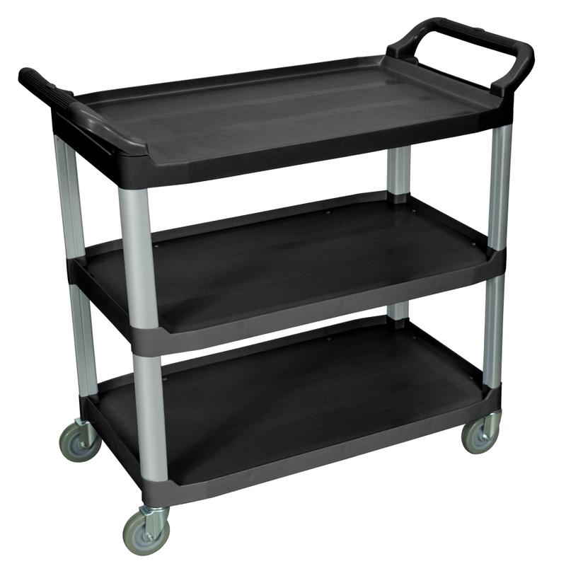 Luxor 3-Shelf Serving Cart, 37 1/4inH x 40 1/2inW x 19 3/4inD, Black MPN:SC13-B
