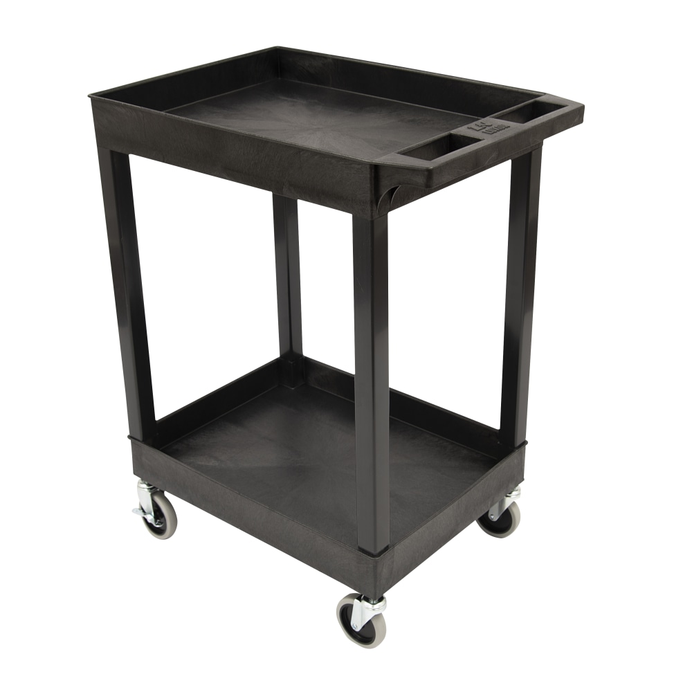 Luxor Plastic Tub Cart, 34 1/4inH x 24inW x 18inD, Black MPN:STC11-B