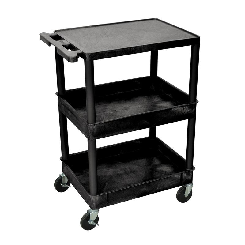 H. Wilson Plastic Tub Cart, 36 1/16inH x 24inW x 18inD, Black MPN:STC211-B