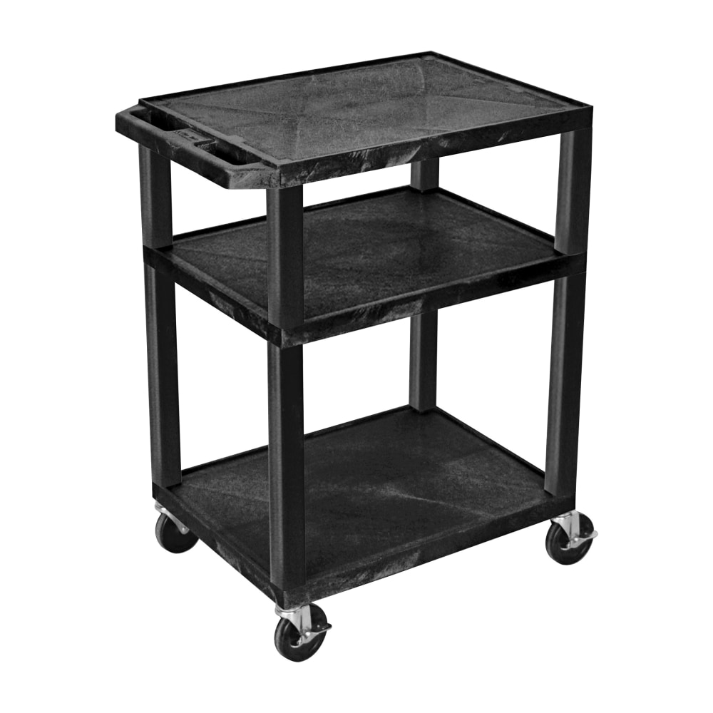 H. Wilson Luxor Tuffy 3-Shelf Cart, 24inW x 18inD, Black MPN:WT34