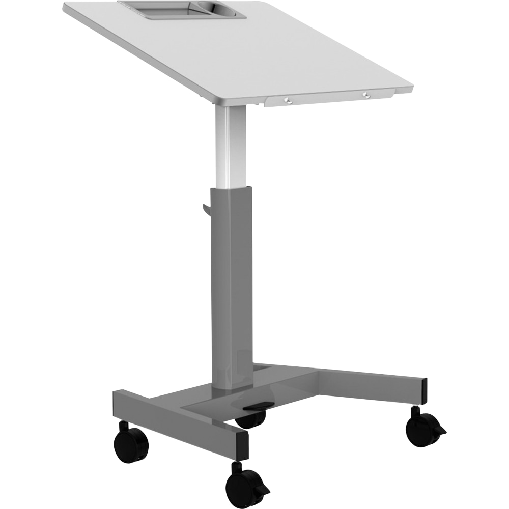 Luxor Pneumatic Adjustable-Height Flip-Top 28inW Student Desk/Nesting Desk, Gray MPN:STUDENT-P-TILT