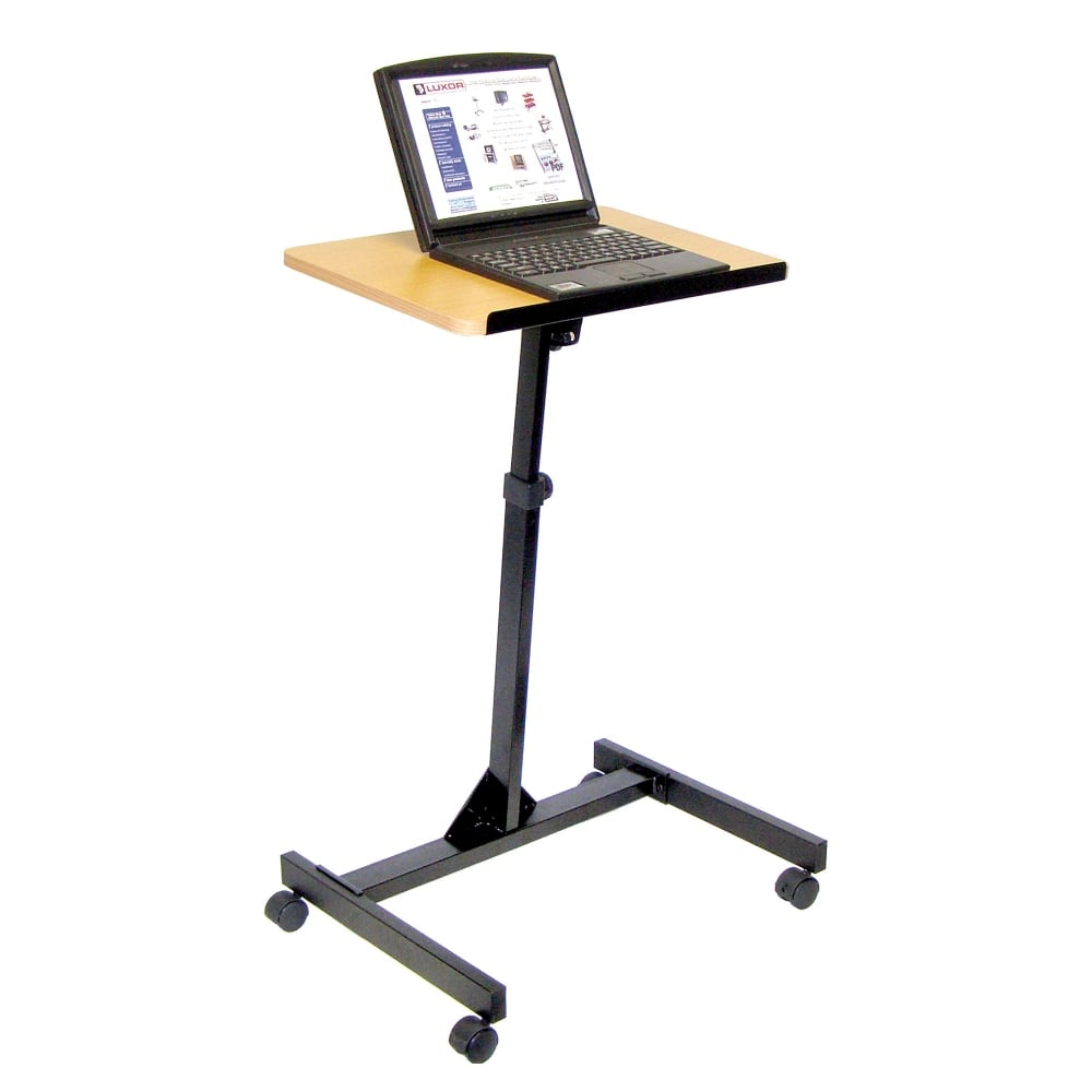 H. Wilson Portable Adjustable-Height Lectern, Black/Red Oak MPN:LX9128