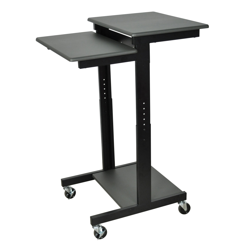 Luxor 24inW Adjustable-Height Presentation Workstation, 45inH x 31inW x 24inD, Gray MPN:PS3945