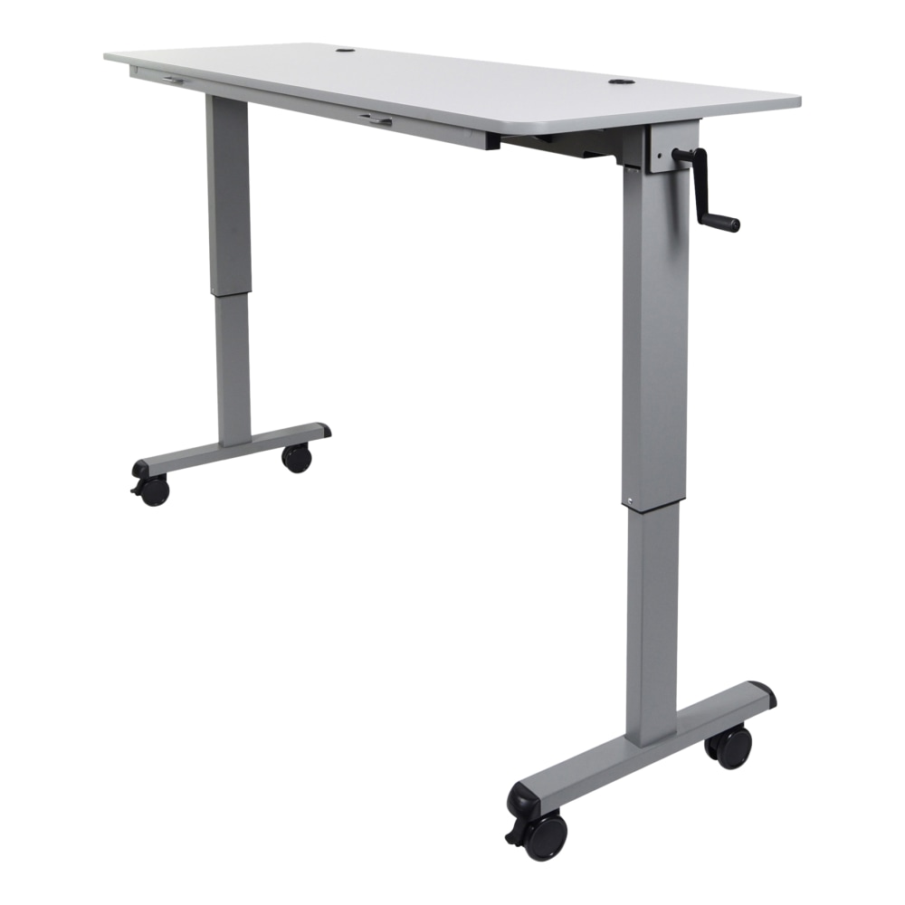 Luxor Height-Adjustable Flip-Top Nesting Table Mobile Workstation, 42-1/2inH x 59inW x 23-5/8inD, Gray MPN:STAND-NESTC-60