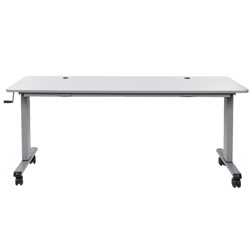 Luxor Height-Adjustable Flip-Top Nesting Table Mobile Workstation, 45-1/4inH x 71inW x 23-5/8inD, Gray MPN:STAND-NESTC-72