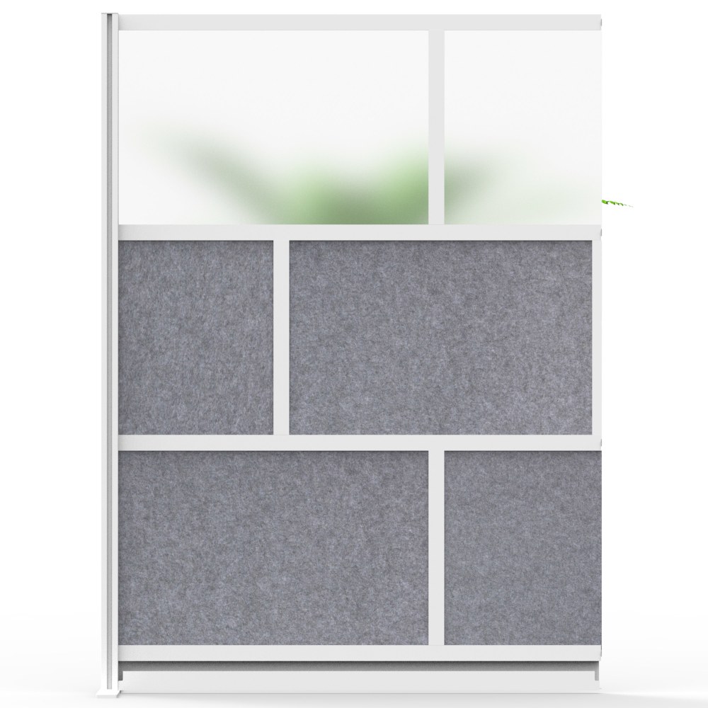 Luxor Modular Room Divider Wall System Add-On, 53in x 70in, Gray MPN:MW-5370-XFCG