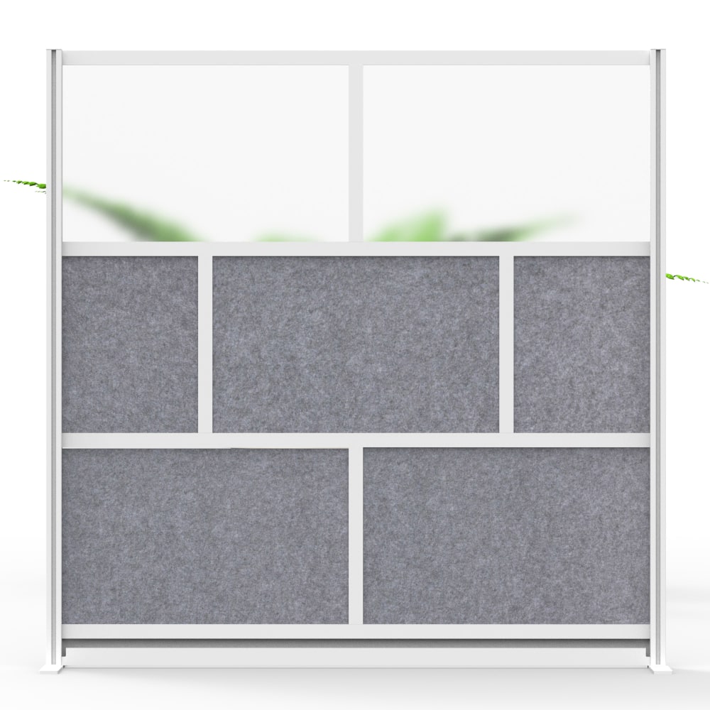 Luxor Modular Room Divider Wall System Starter Wall, 70in x 70in, Gray MPN:MW-7070-FCG