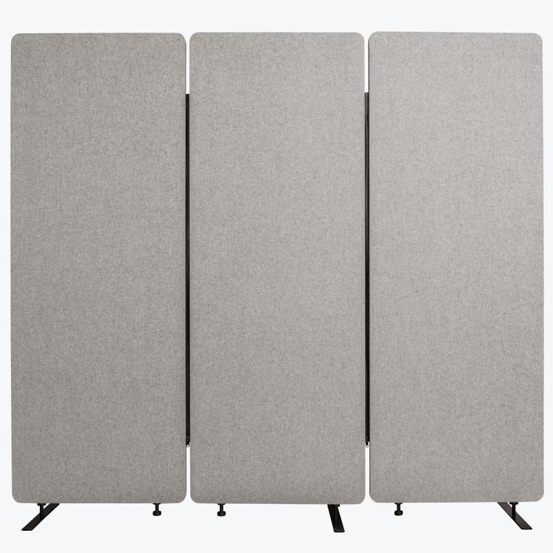 Luxor RECLAIM Acoustic Privacy Panel Room Dividers, 66inH x 24inW, Misty Gray, Pack Of 3 Room Dividers MPN:RCLM7266ZMG