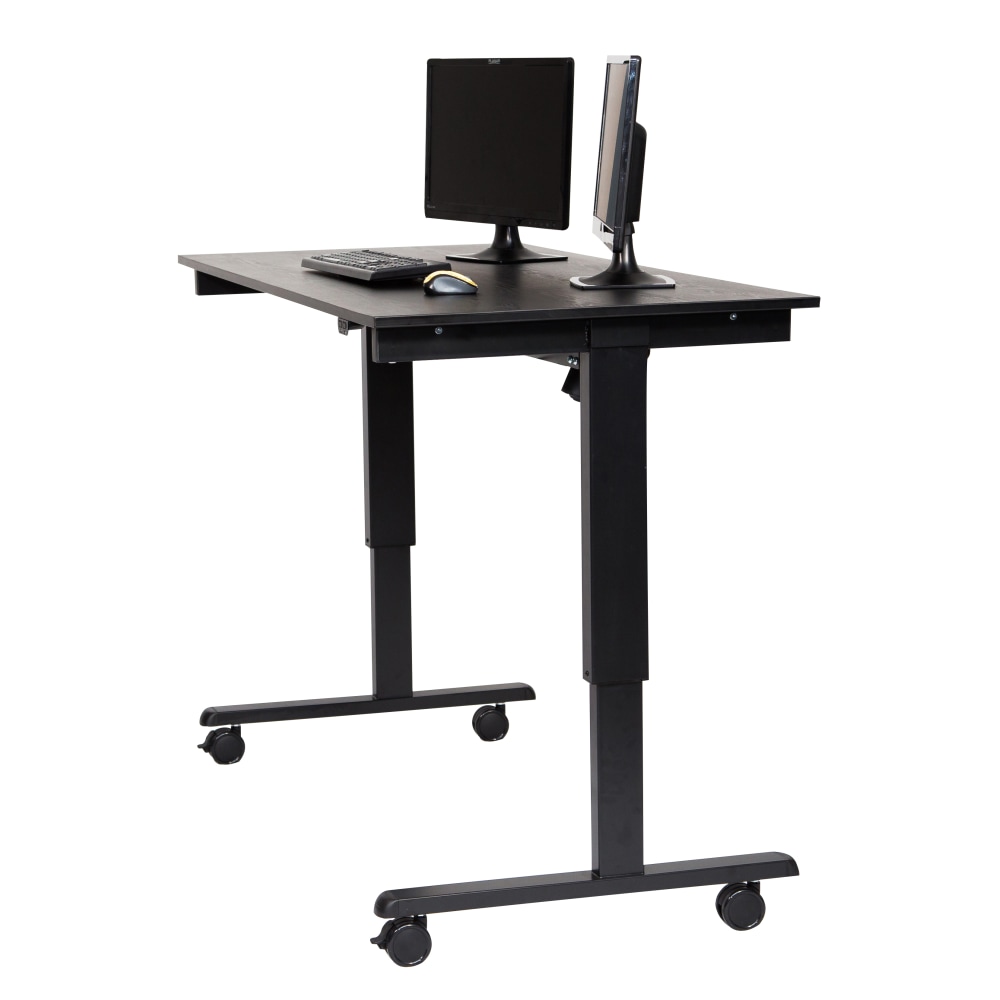 Luxor 59inW Wood Electric Standing Desk, Black Oak/Black MPN:STANDE-60-BK/BO