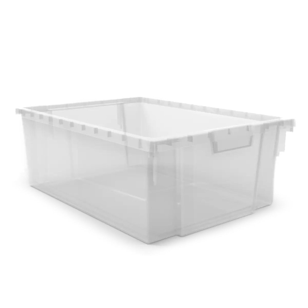 Luxor MBS Storage System Stackable Storage Bins, 12-1/4in x 16-3/4in x 6in, Clear, Set Of 4 Bins MPN:MBS-BIN-4L-CL