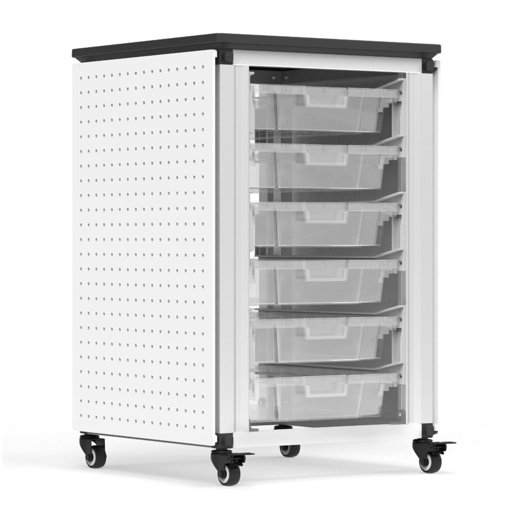 Luxor Modular Classroom Storage Cabinet, 6 Small Bins, 29inH x 18-1/4inW x 18-1/4inD, White MPN:MBS-STR-11-6S