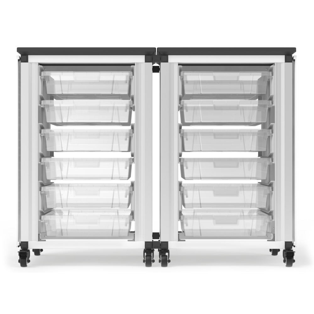 Luxor Modular Classroom Storage Cabinets, 12 Small Bins, 29inH x 18-1/4inW x 18-1/4inD, White, Pack Of 2 Side-By-Side Modules MPN:MBS-STR-21-12S