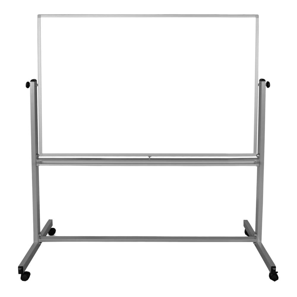 Luxor Magnetic Double-Sided Magnetic Mobile Dry-Erase Whiteboard, 40in x 60in, Aluminum Frame With Silver Finish MPN:MB6040WW