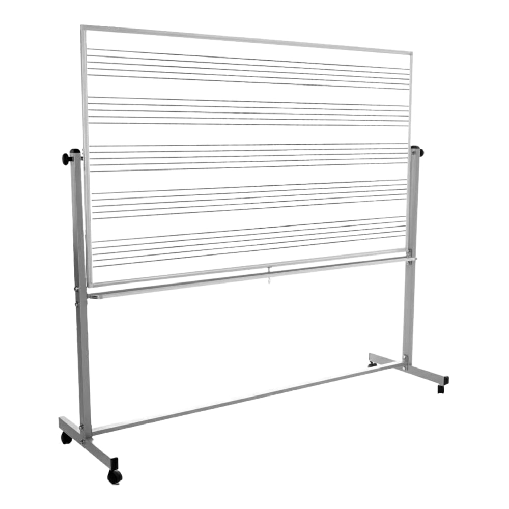 Luxor Magnetic Double-Sided Mobile Music Dry-Erase Whiteboard, 72in x 48in, Aluminum Frame With Silver Finish, MB7248MM MPN:MB7248MM