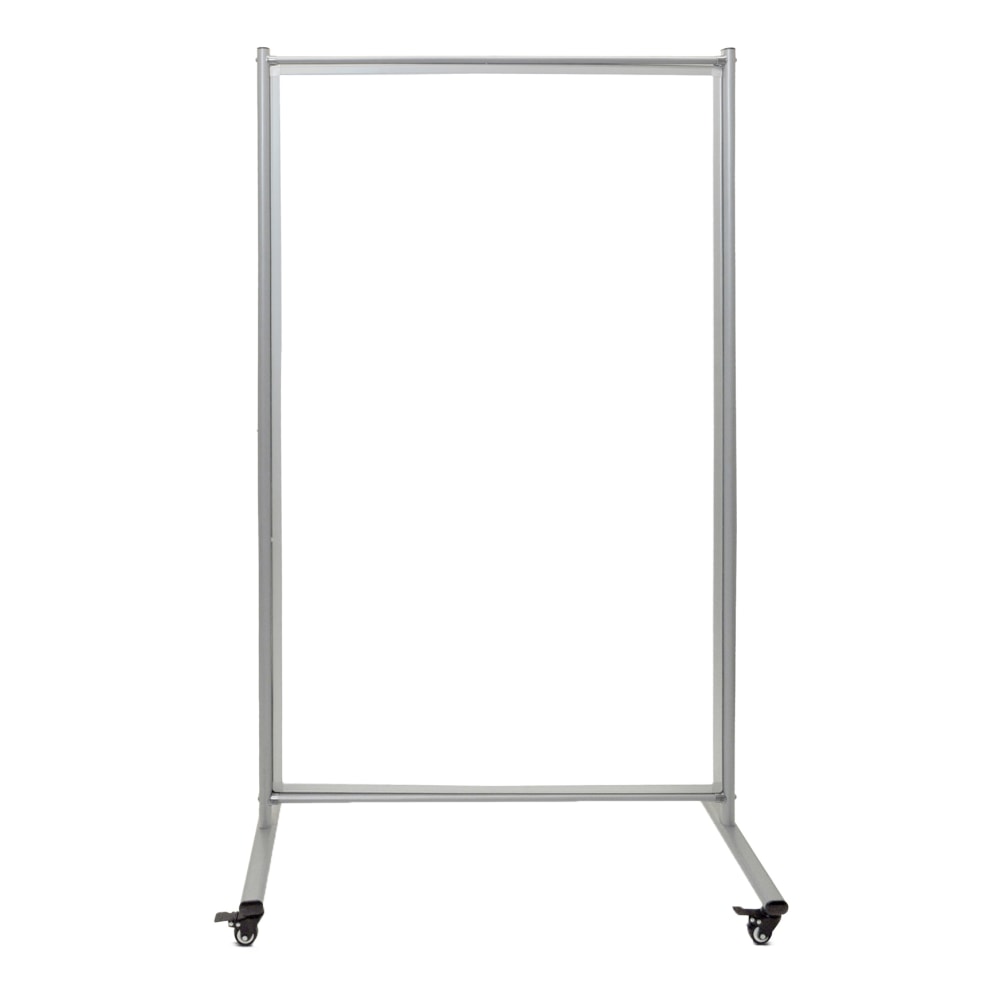 Luxor Double-Sided Mobile Magnetic Dry-Erase Whiteboard Room Divider, 75in x 43in, Aluminum Frame With Silver Finish MPN:MD4072W