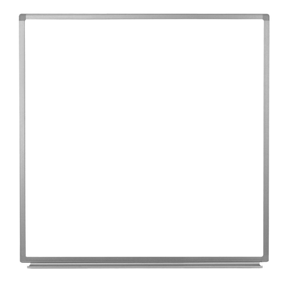 Luxor Magnetic Dry-Erase Whiteboard, 48in x 48in, Aluminum Frame With Silver Finish MPN:WB4848W