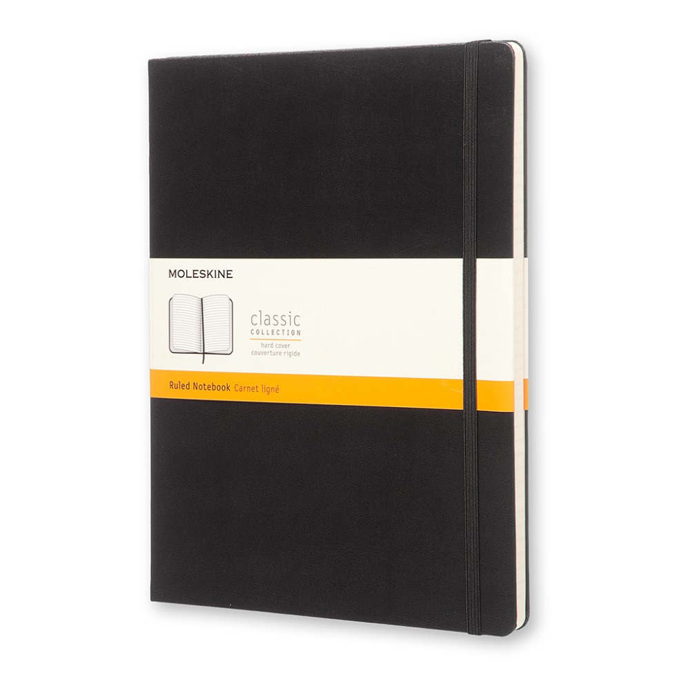 Moleskine Classic Hard Cover Notebook, 7-1/2in x 10in, Ruled, 192 Pages, Black (Min Order Qty 3) MPN:323067