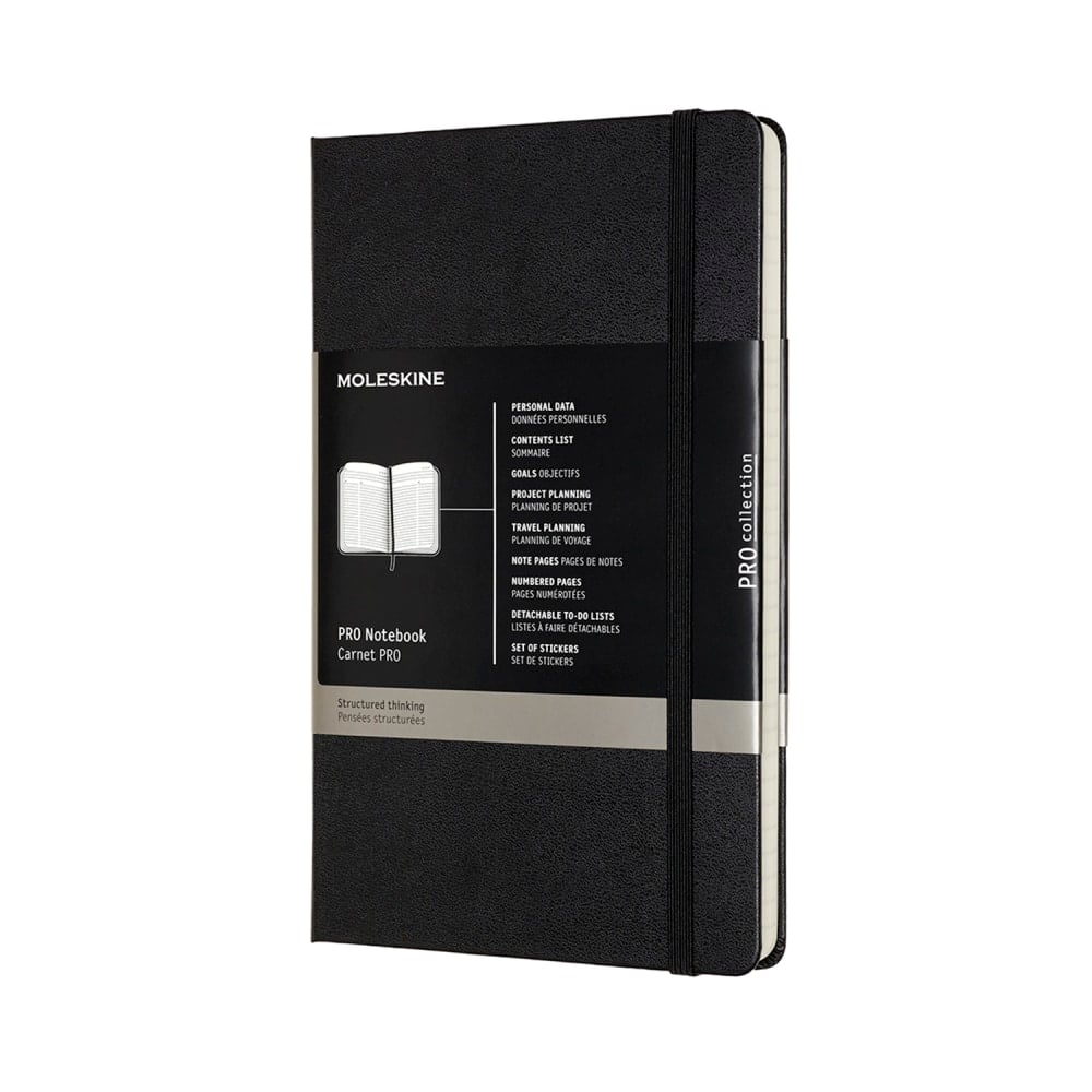 Moleskine PRO Notebook, 5in x 8-1/4in, 240 Pages, Black (Min Order Qty 3) MPN:620756