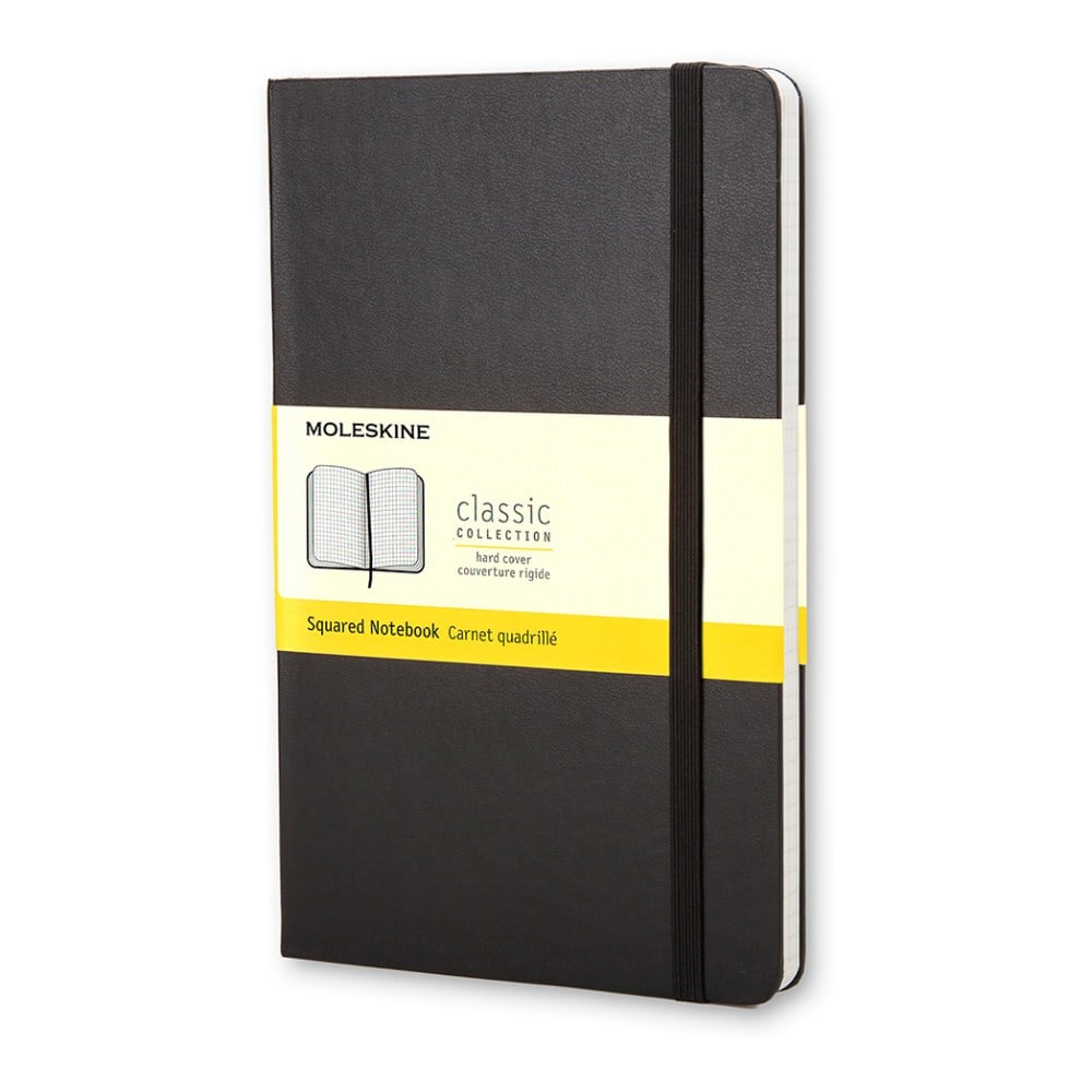 Moleskine Classic Hard Cover Notebook, 5in x 8-1/4in, Squared, 240 Pages, Black (Min Order Qty 3) MPN:701139