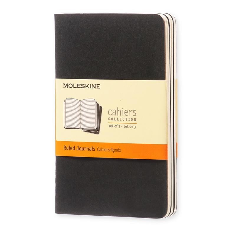 Moleskine Cahier Journals, 3-1/2in x 5-1/2in, Ruled, 64 Pages, Black, Set Of 3 Journals (Min Order Qty 7) MPN:704895