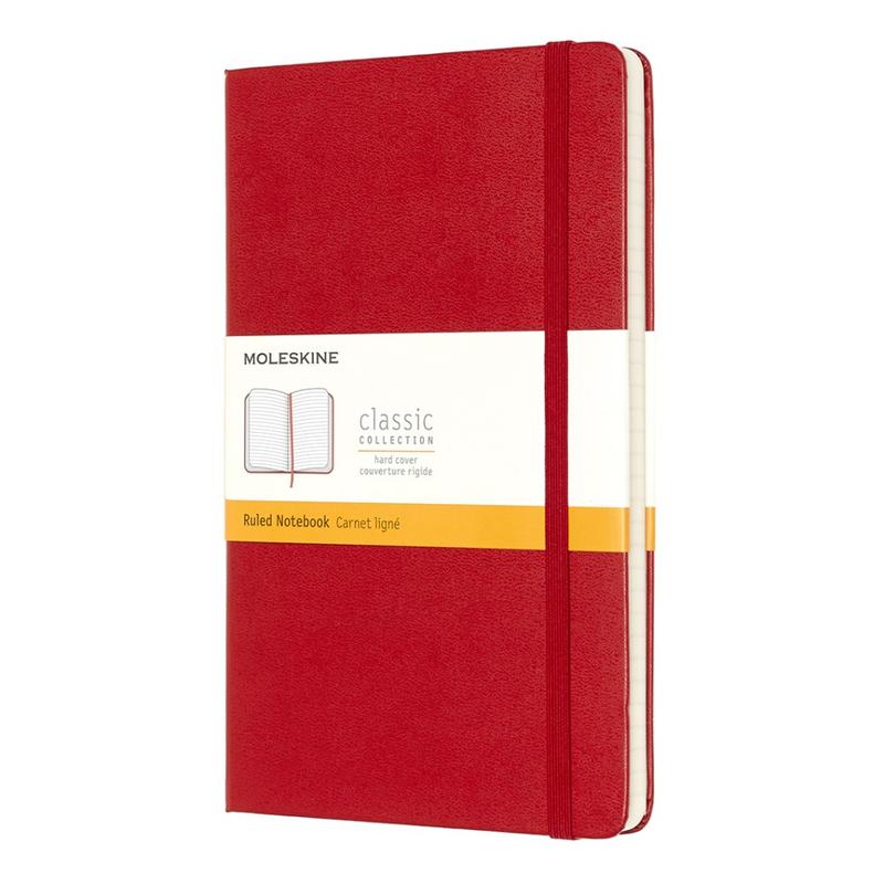 Moleskine Classic Hard Cover Notebook, 5in x 8-1/4in, Ruled, 240 Pages, Red (Min Order Qty 3) MPN:930048