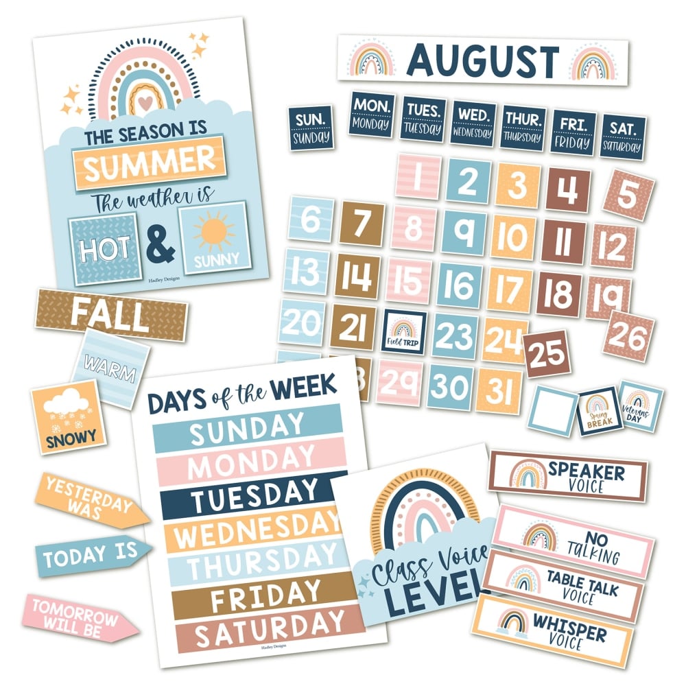 Hadley Designs Boho Circle Time Bulletin Board Calendar for Classroom MPN:HDDX004A2JZ51