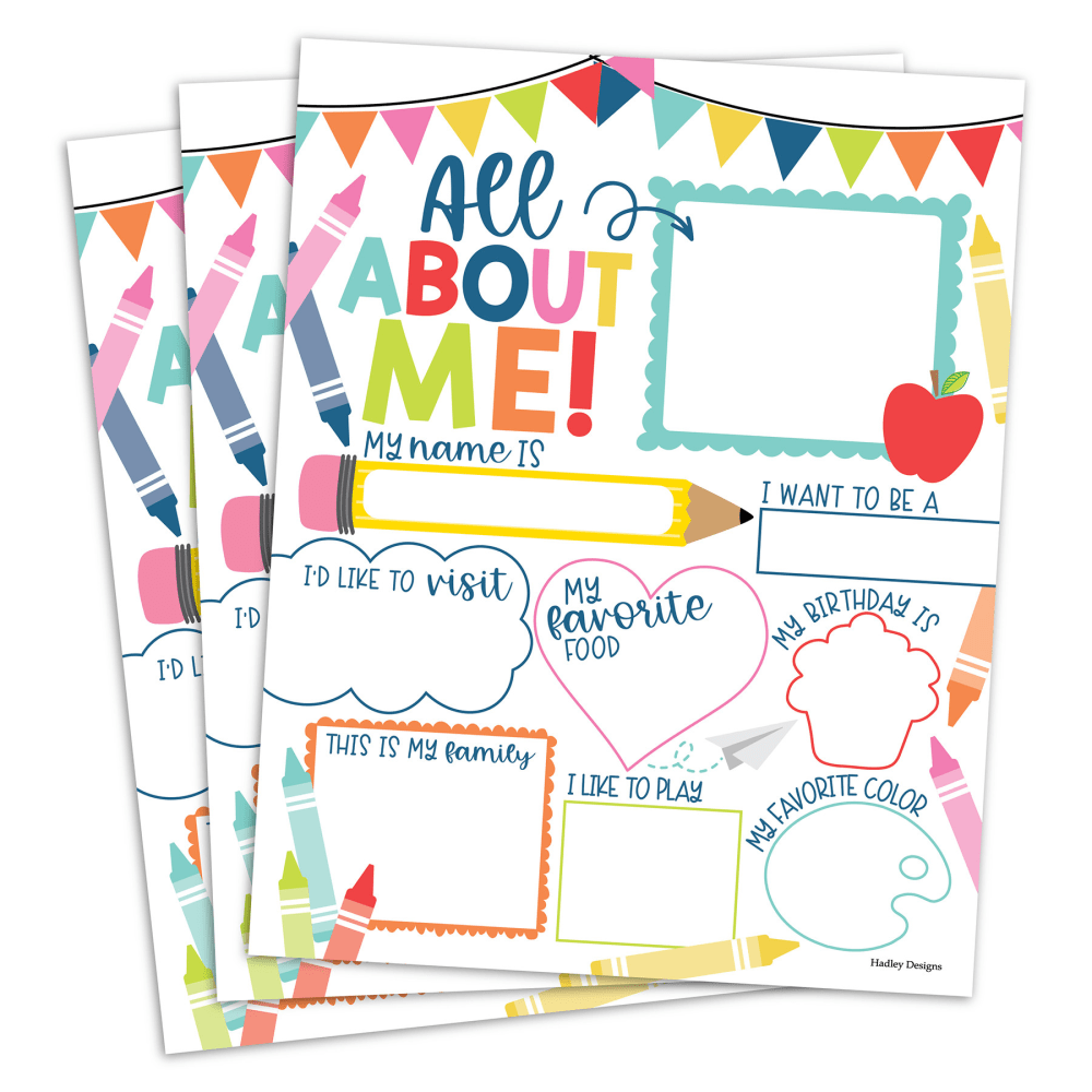 Hadley Designs Posters, Colorful Star Student Read All About Me, Set Of 20 MPN:HDDX004A2D8KJ
