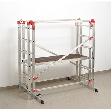 Portable Scaffold, Aluminum, 396 lb Load Capacity, 7 ft 6 in Platform Height MPN:9459-501