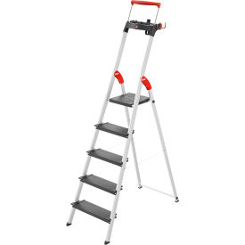 Hailo L100 Pro 5 Step Aluminum Folding Step Ladder 8050-527