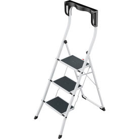 Hailo K75 ComfortLine 3-Step Steel Folding Step Ladder with Ergonomic Knee Rest 330 lb. Capacity 9204010014