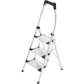 Hailo K95 LivingStep 2-Step Aluminum Folding Step Ladder with Soft Grip Base 330 lb. Capacity 9204014033