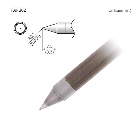 Soldering Tip, T.W. 0.2 mm, T.L. 7.5 mm MPN:T39-B02