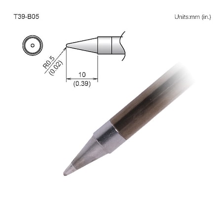 Soldering Tip, T.W. 0.5 mm, T.L. 10 mm MPN:T39-B05