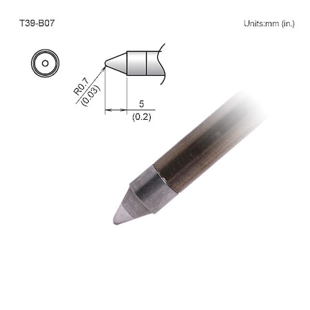 Soldering Tip, T.W. 0.7 mm, T.L. 5 mm MPN:T39-B07