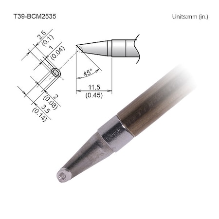 Indented Soldering Tip, V-Groove Bevel MPN:T39-BCM2535