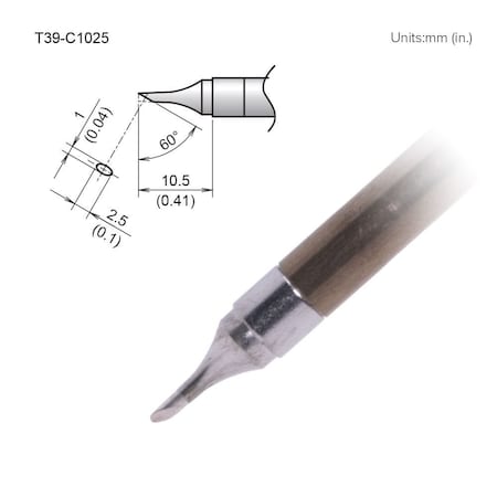 Soldering Tip, T.W. 2.5 mm, T.L. 10.5 mm MPN:T39-C1025