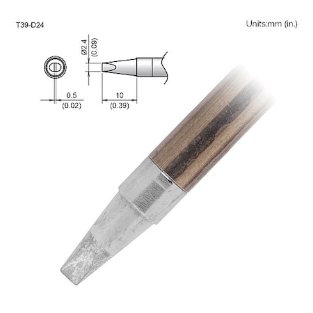 Soldering Tip, T.W. 2.4 mm, T.L. 10 mm MPN:T39-D24