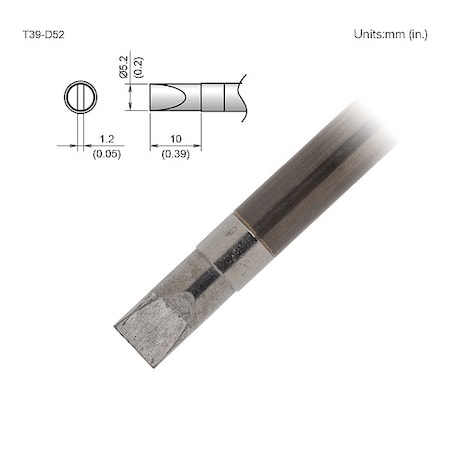 Soldering Tip, T.W. 5.2 mm, T.L. 10 mm MPN:T39-D52