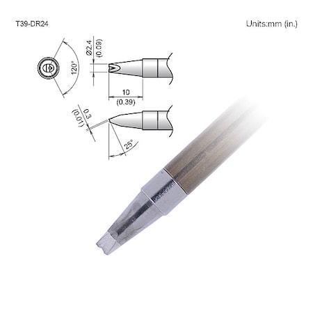 Soldering Tip, T.W. 2.4 mm, T.L. 10 mm MPN:T39-DR24