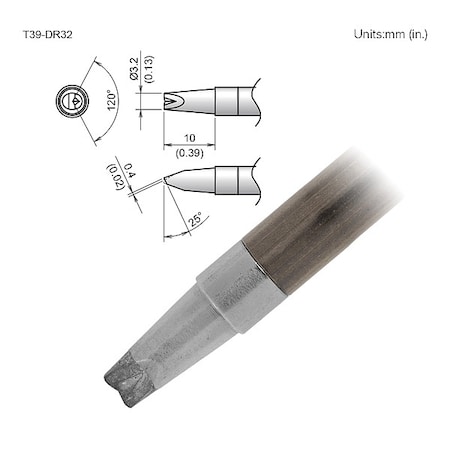Soldering Tip, T.W. 3.2 mm, T.L. 10 mm MPN:T39-DR32
