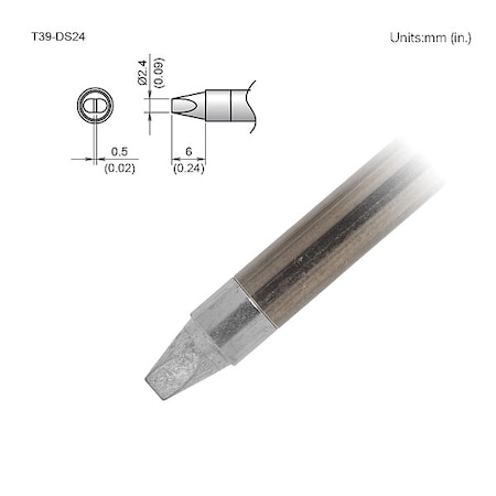 Soldering Tip, T.W. 2.4 mm, T.L. 6 mm MPN:T39-DS24